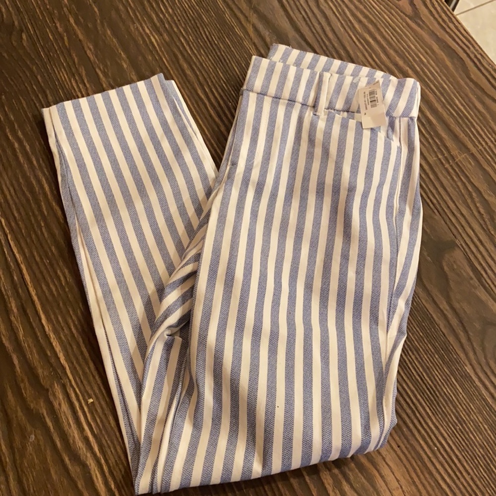Blue and White Pinstripe Pants NWT